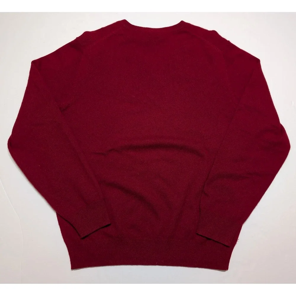 JOS A BANK 100% Cashmere Sweater Men's Small S Crewneck Red ~ Flaws